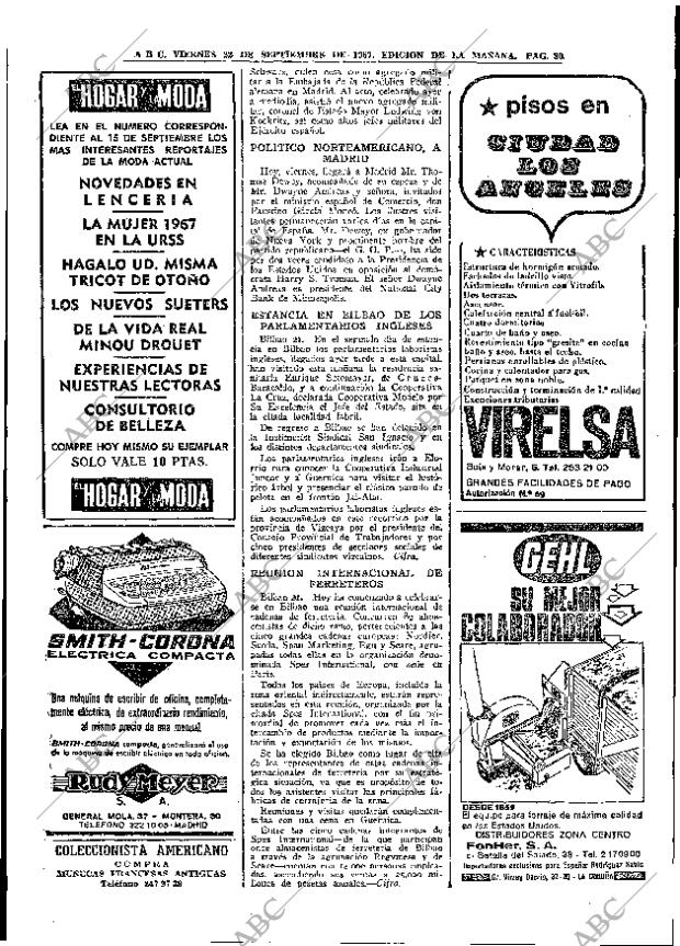 ABC MADRID 22-09-1967 página 30