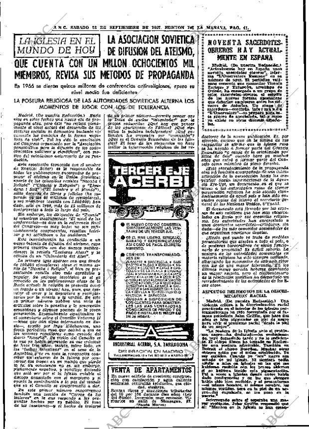 ABC MADRID 23-09-1967 página 41