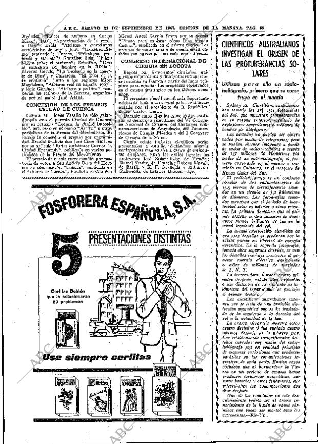 ABC MADRID 23-09-1967 página 65