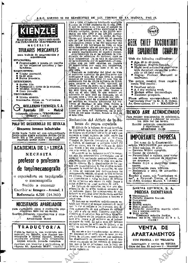 ABC MADRID 23-09-1967 página 68