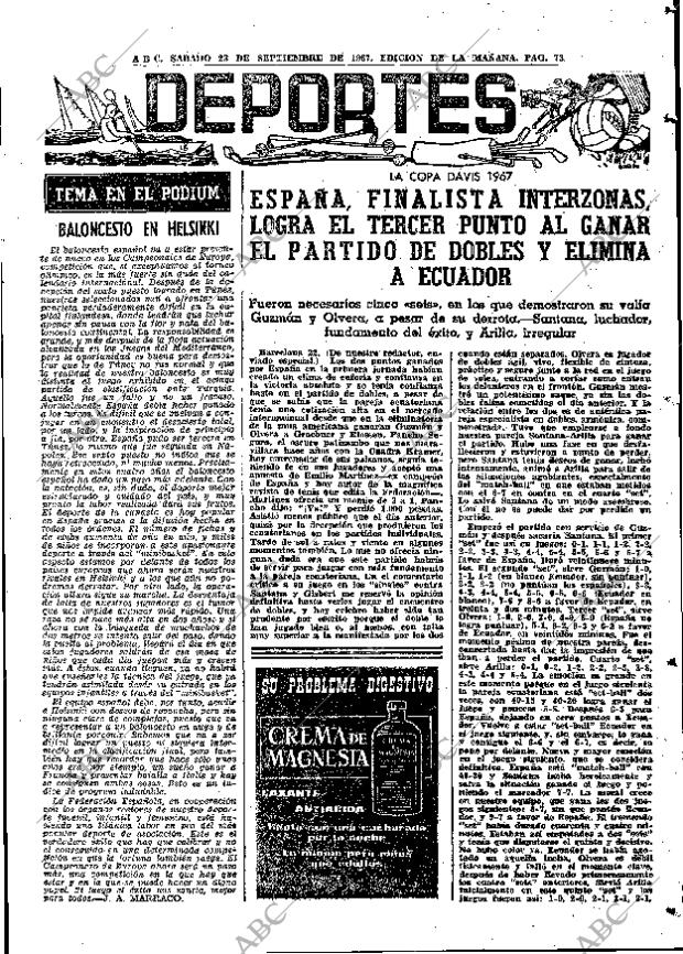 ABC MADRID 23-09-1967 página 73