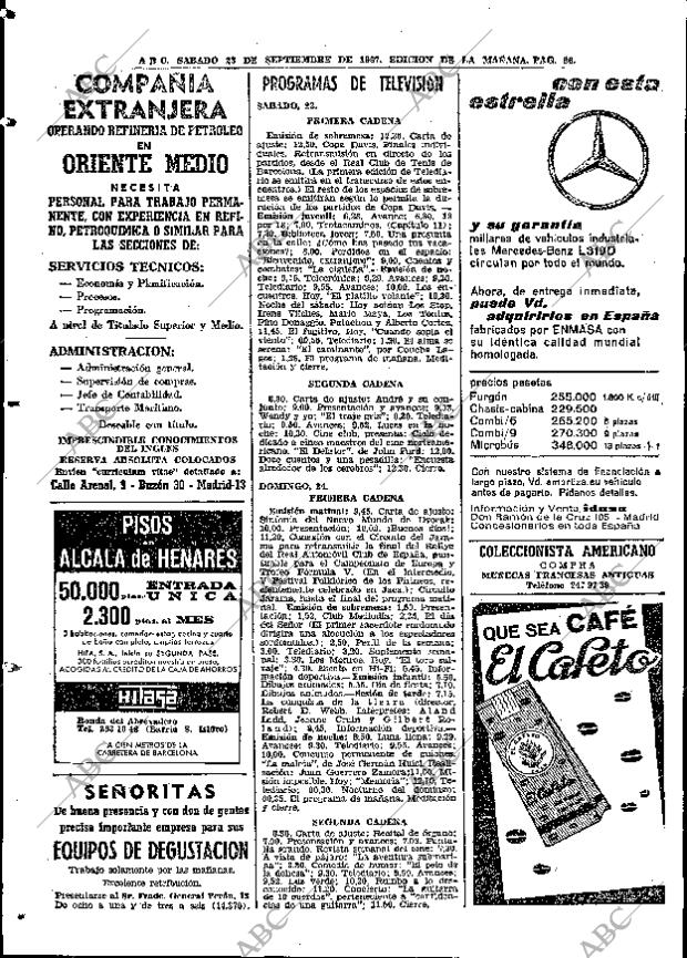 ABC MADRID 23-09-1967 página 86