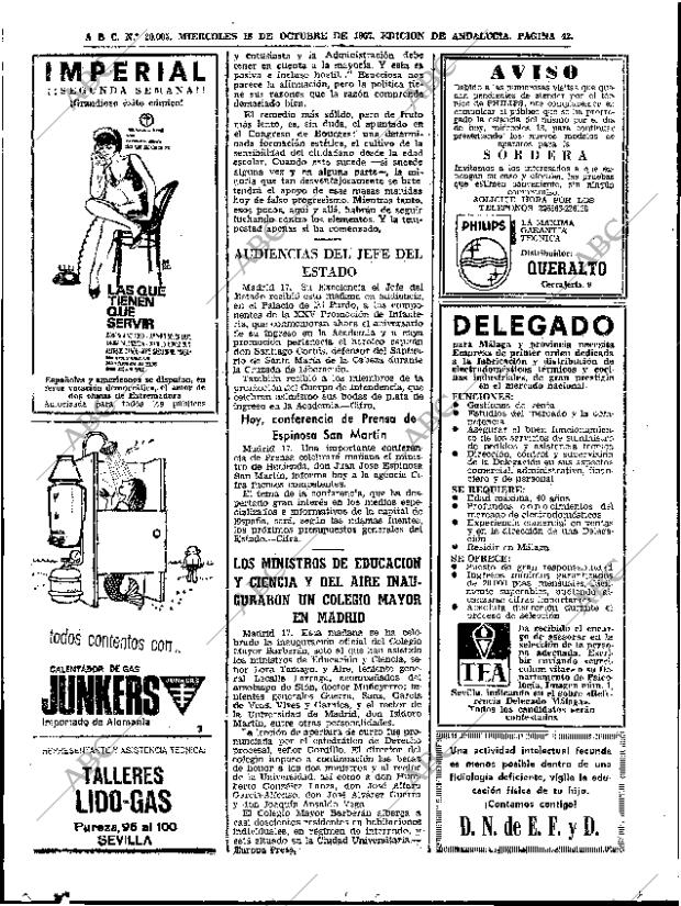 ABC SEVILLA 18-10-1967 página 42