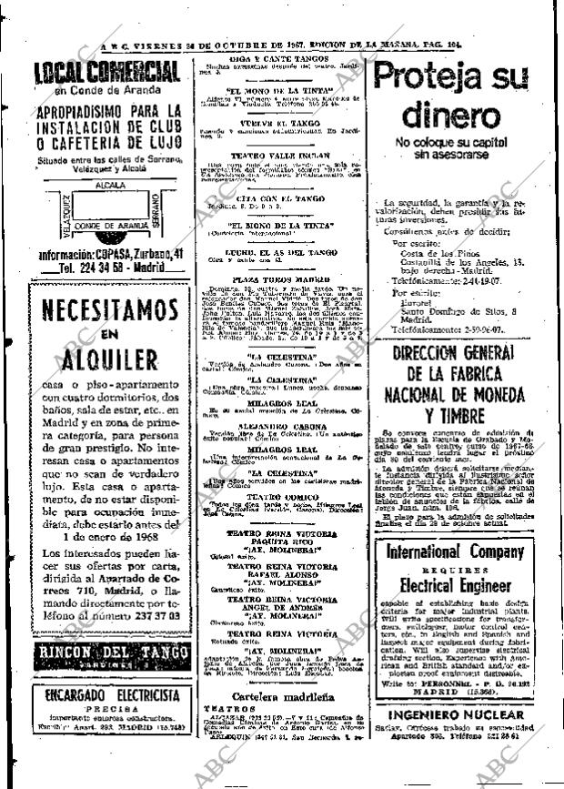 ABC MADRID 20-10-1967 página 104