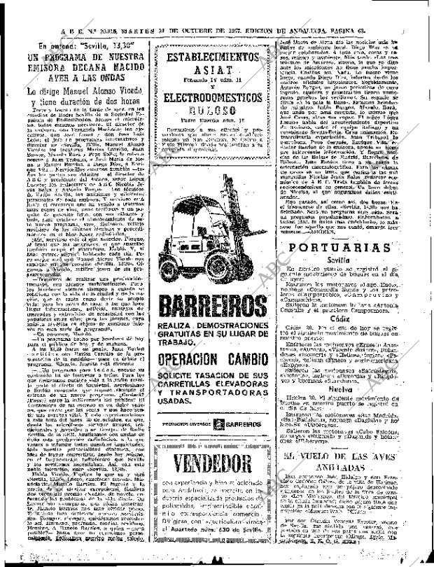 ABC SEVILLA 31-10-1967 página 63
