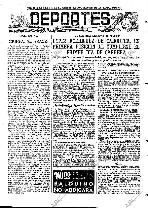 ABC MADRID 01-11-1967 página 65