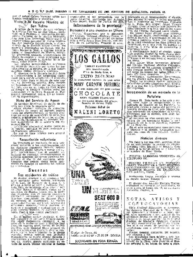 ABC SEVILLA 11-11-1967 página 62