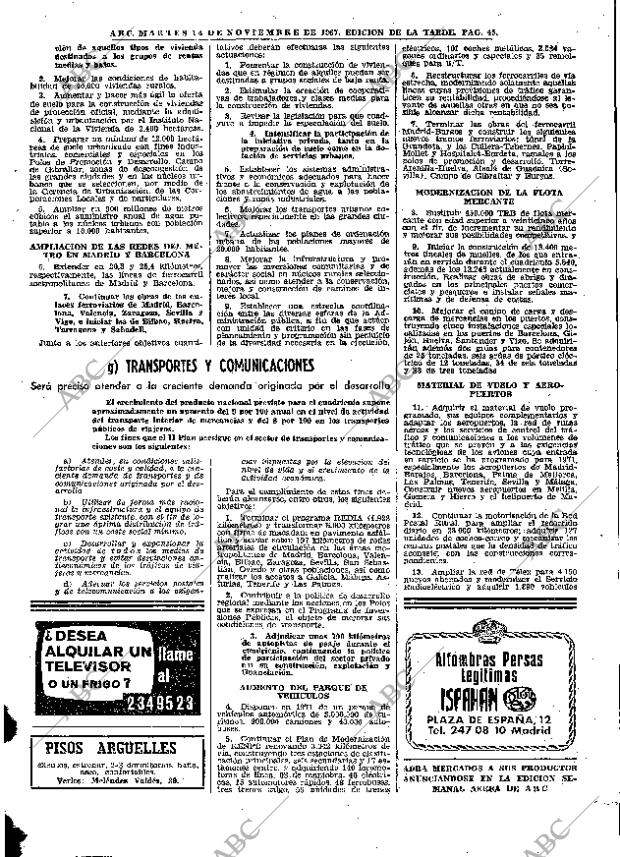 ABC MADRID 14-11-1967 página 45
