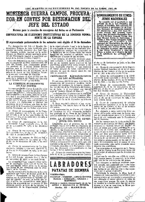 ABC MADRID 14-11-1967 página 49