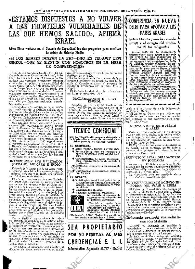 ABC MADRID 14-11-1967 página 51