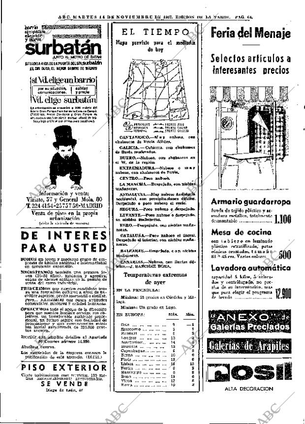 ABC MADRID 14-11-1967 página 64