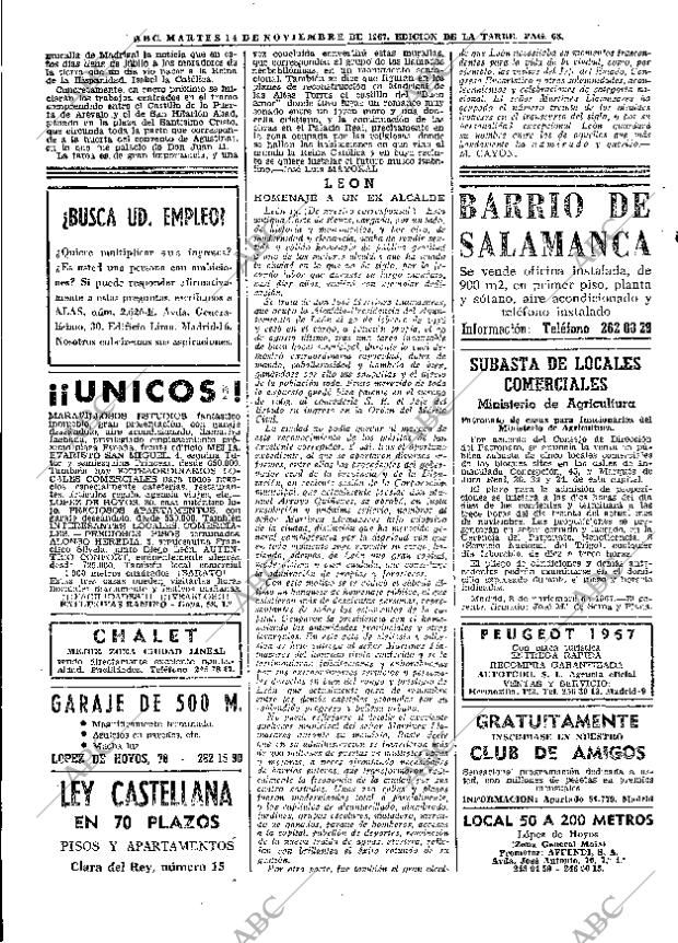 ABC MADRID 14-11-1967 página 68