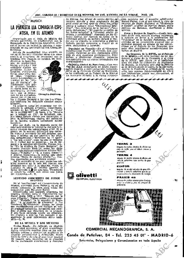 ABC MADRID 18-11-1967 página 113