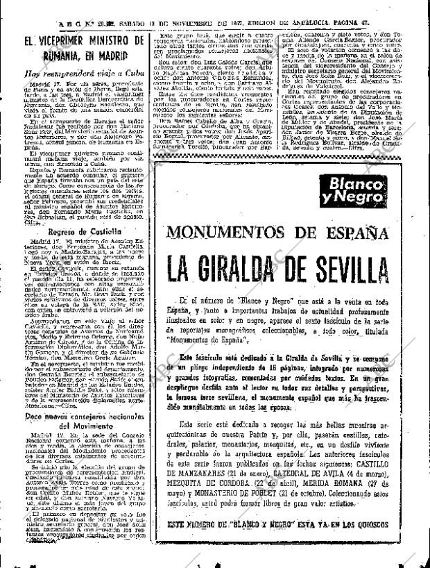 ABC SEVILLA 18-11-1967 página 47