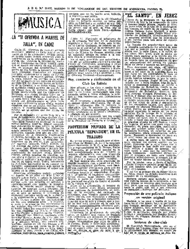 ABC SEVILLA 18-11-1967 página 71