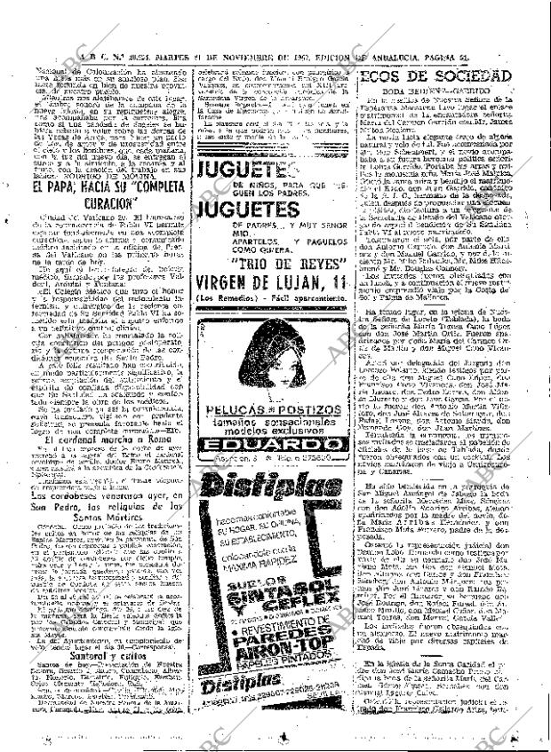 ABC SEVILLA 21-11-1967 página 51