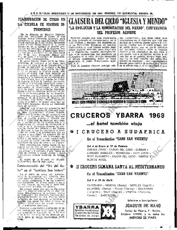 ABC SEVILLA 22-11-1967 página 43