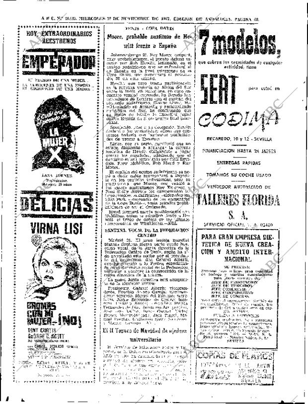 ABC SEVILLA 22-11-1967 página 60