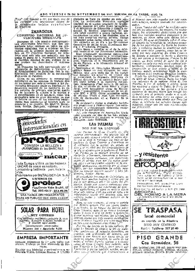 ABC MADRID 24-11-1967 página 74