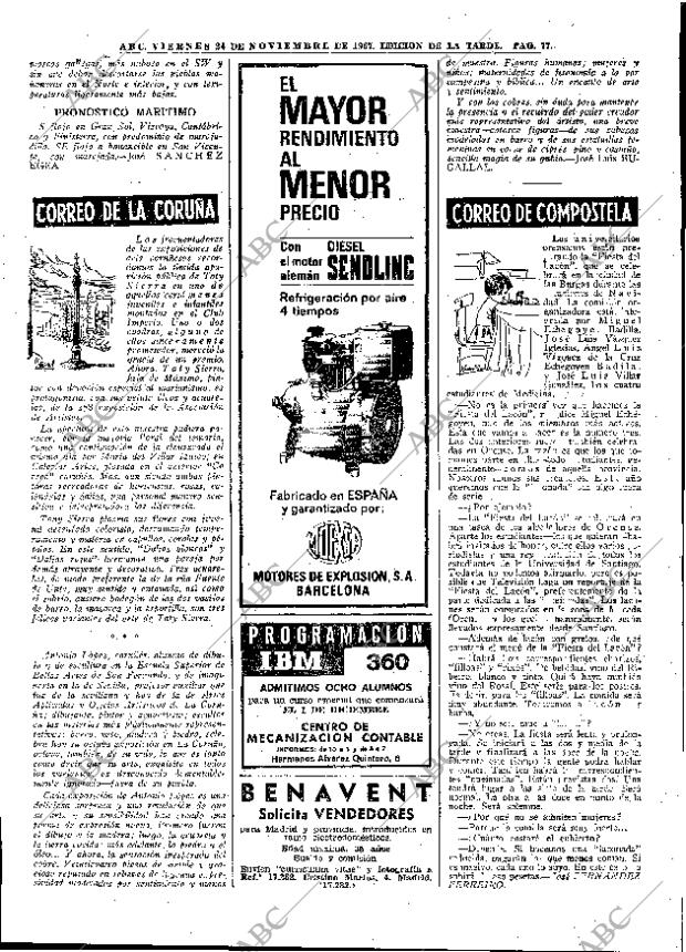 ABC MADRID 24-11-1967 página 77