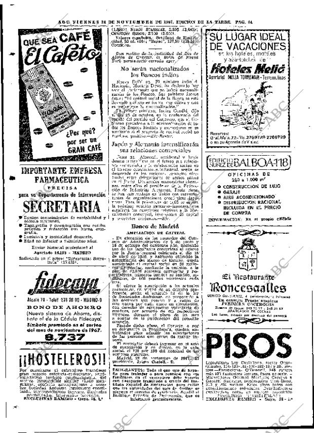 ABC MADRID 24-11-1967 página 94