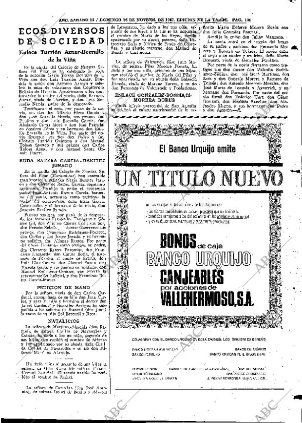 ABC MADRID 25-11-1967 página 101