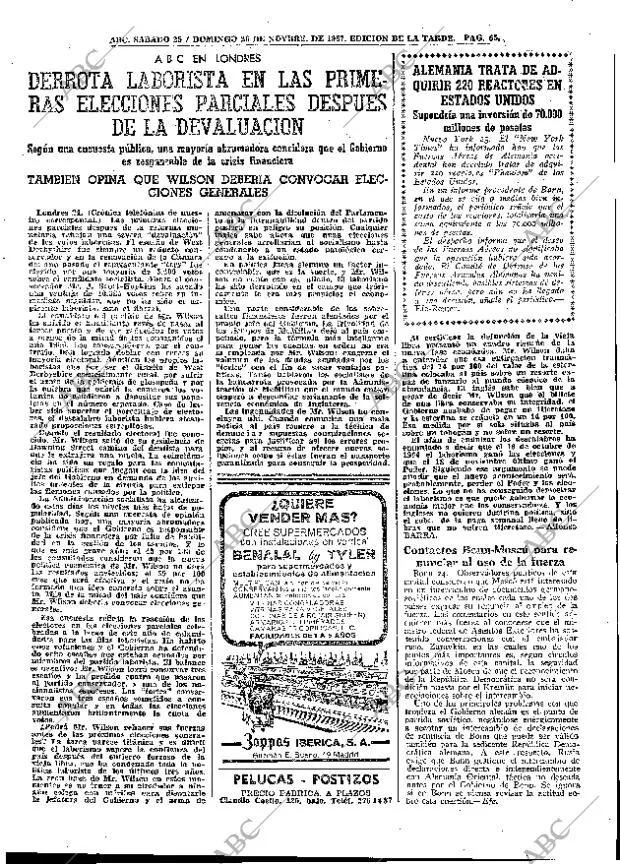 ABC MADRID 25-11-1967 página 65