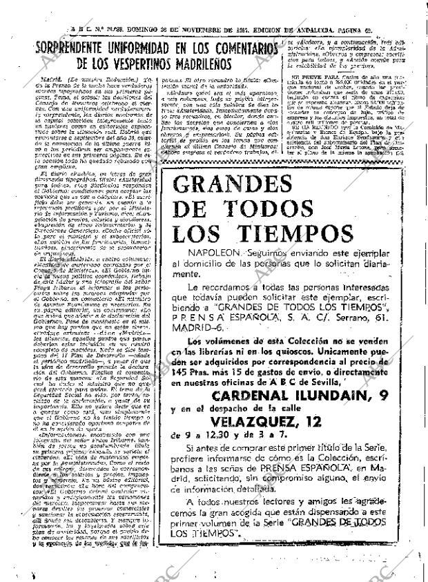 ABC SEVILLA 26-11-1967 página 67