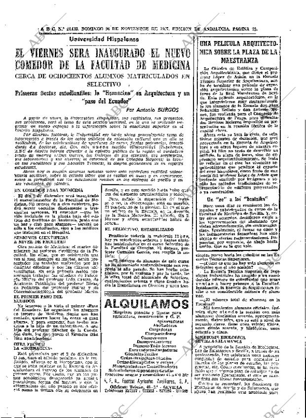 ABC SEVILLA 26-11-1967 página 77