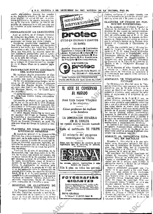 ABC MADRID 08-12-1967 página 64