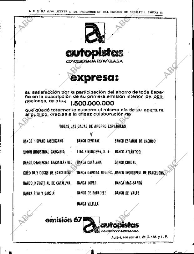 ABC SEVILLA 21-12-1967 página 52