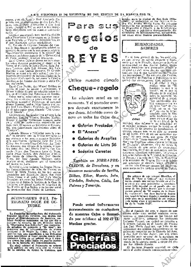 ABC MADRID 27-12-1967 página 74