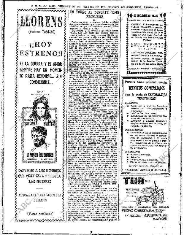 ABC SEVILLA 26-01-1968 página 44