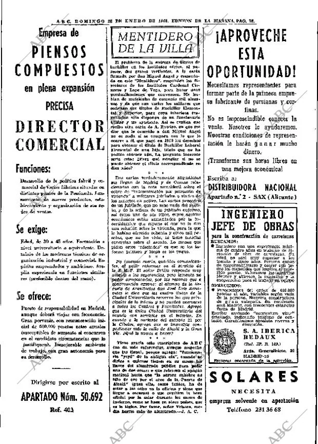 ABC MADRID 28-01-1968 página 78