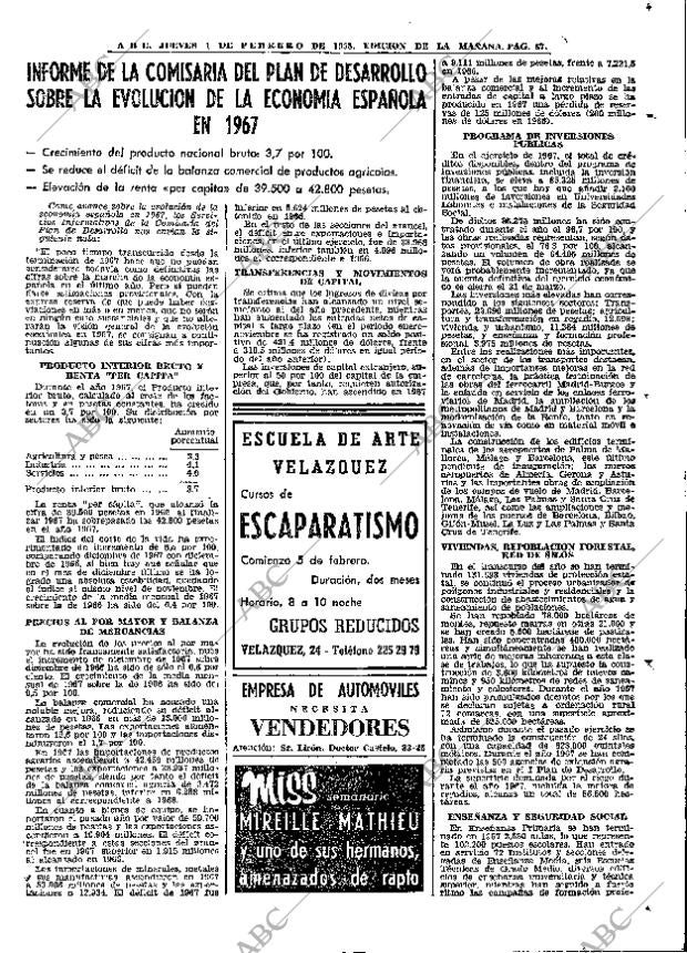 ABC MADRID 01-02-1968 página 67