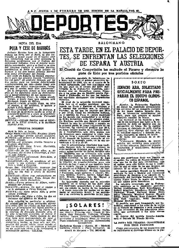 ABC MADRID 01-02-1968 página 69