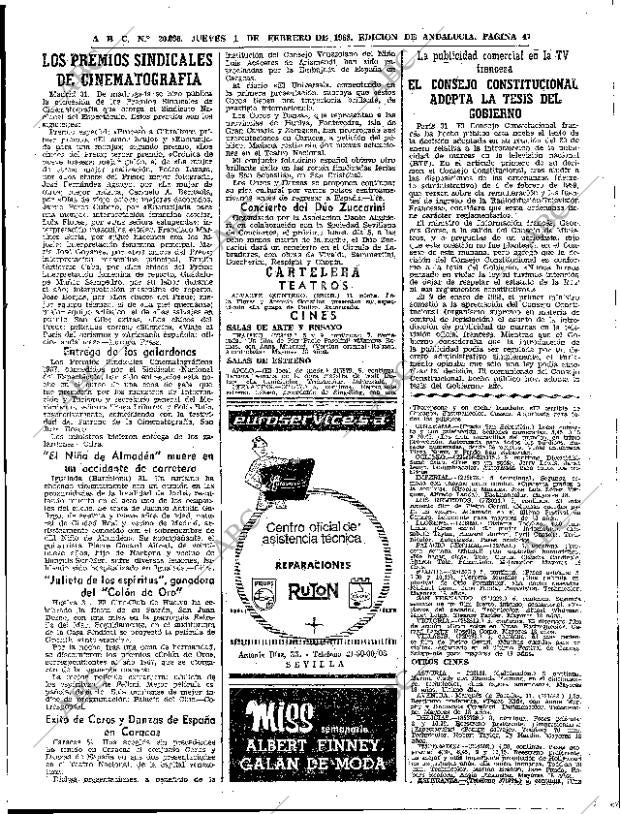 ABC SEVILLA 01-02-1968 página 47