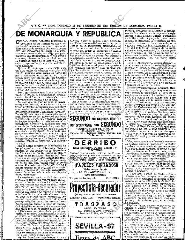 ABC SEVILLA 11-02-1968 página 42