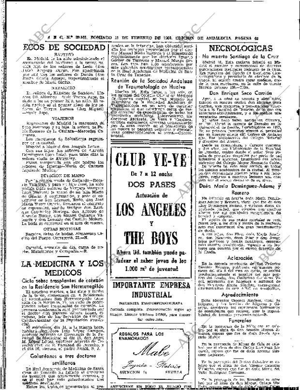 ABC SEVILLA 11-02-1968 página 46