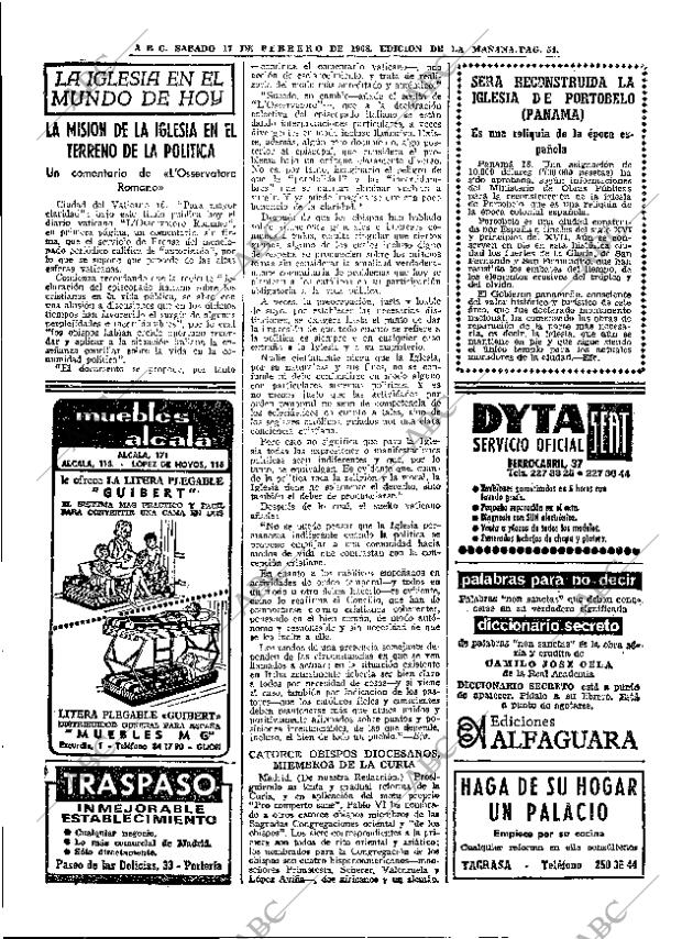 ABC MADRID 17-02-1968 página 54