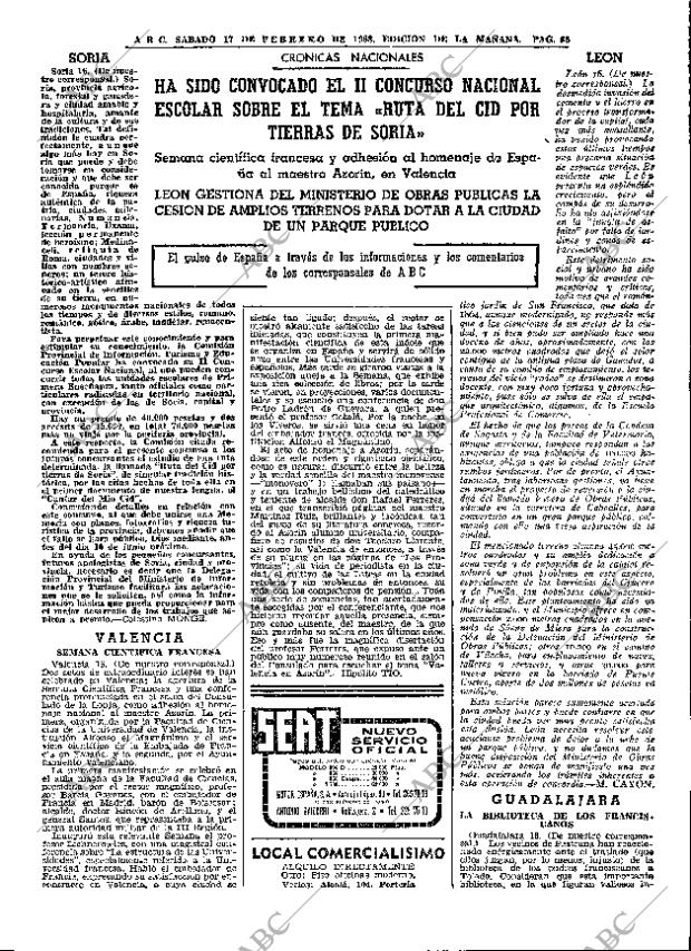 ABC MADRID 17-02-1968 página 65