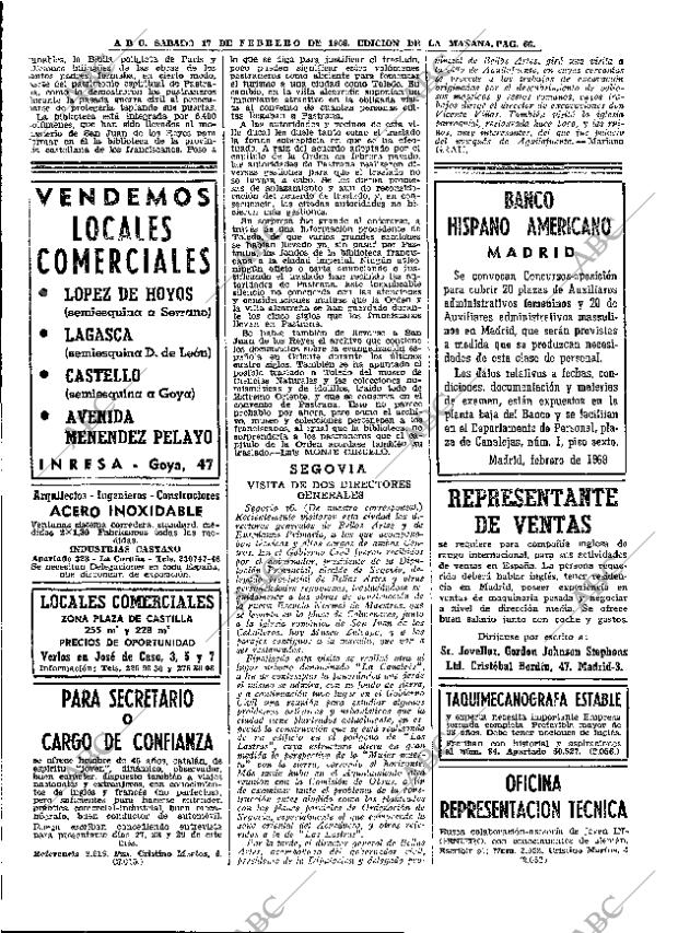 ABC MADRID 17-02-1968 página 66