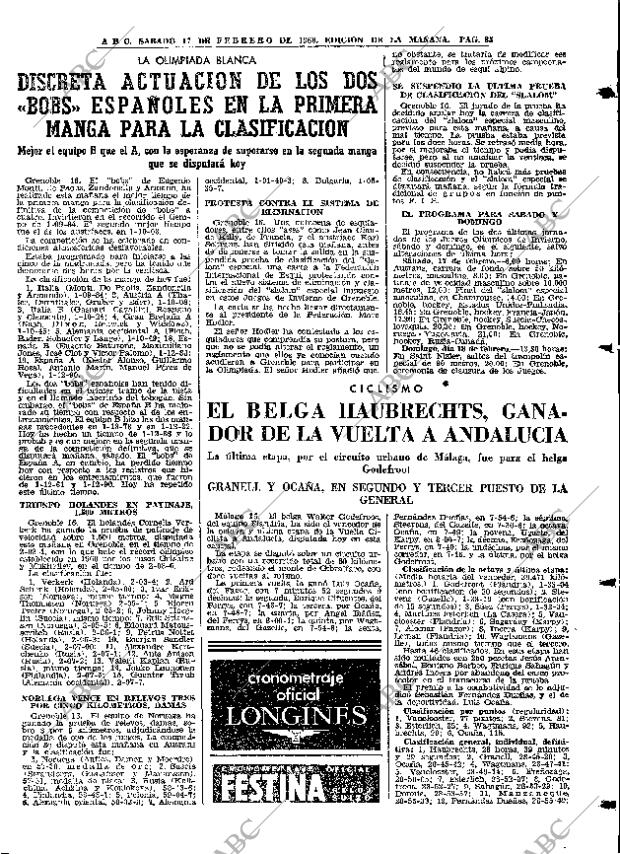 ABC MADRID 17-02-1968 página 85