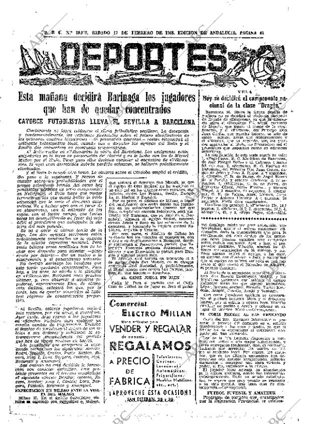 ABC SEVILLA 17-02-1968 página 43