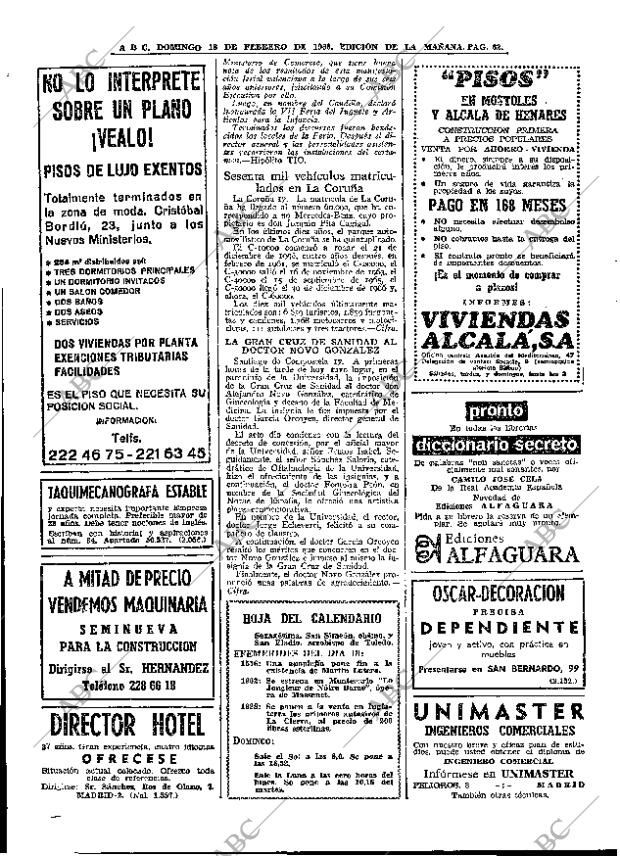 ABC MADRID 18-02-1968 página 62