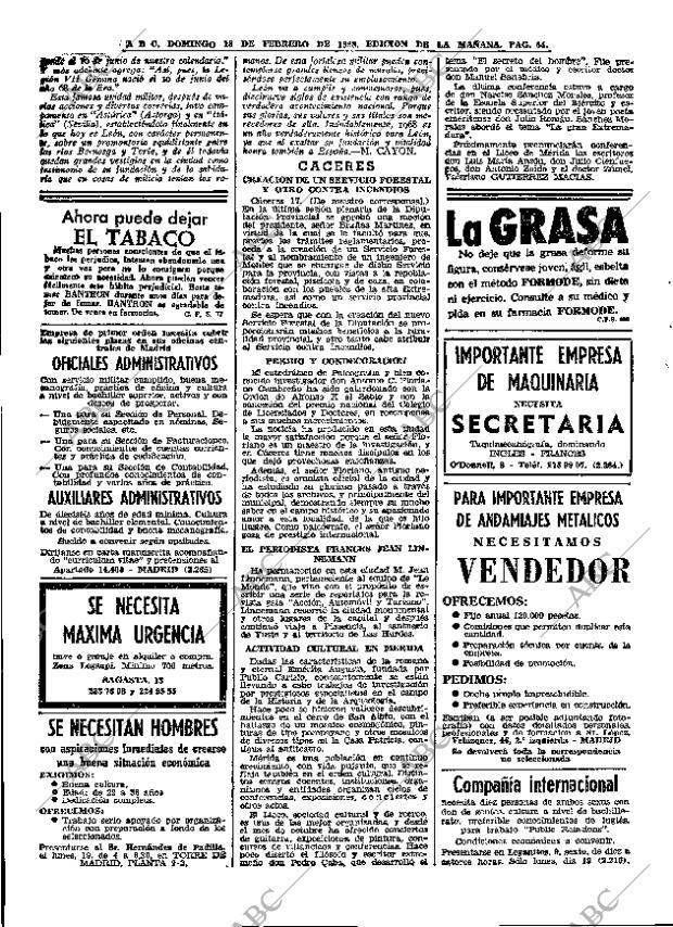 ABC MADRID 18-02-1968 página 64