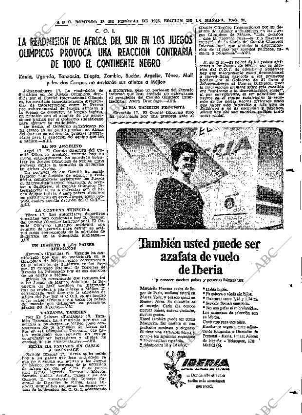ABC MADRID 18-02-1968 página 91