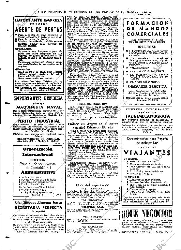 ABC MADRID 18-02-1968 página 94