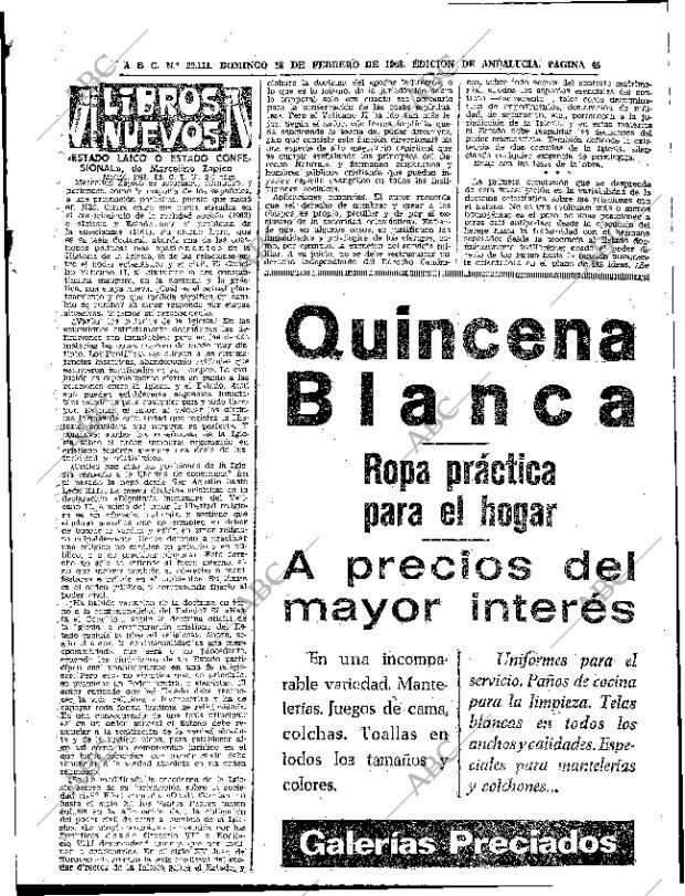 ABC SEVILLA 18-02-1968 página 45