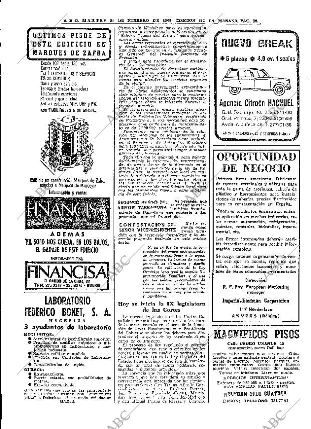 ABC MADRID 20-02-1968 página 30